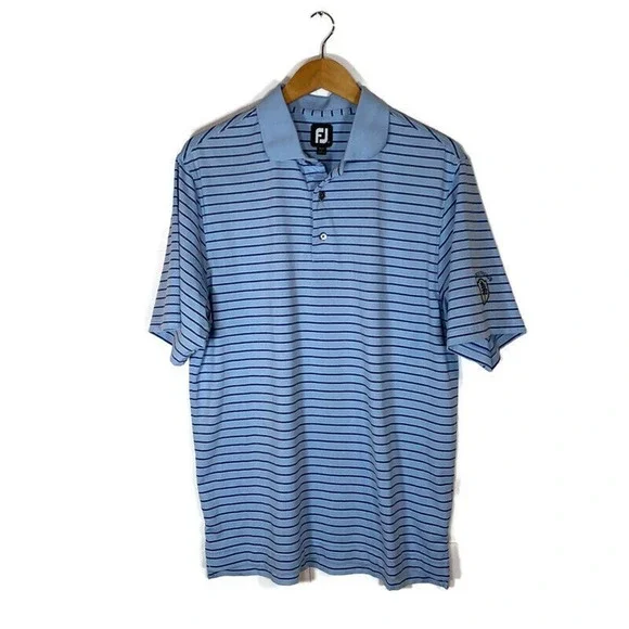 FootJoy Shirt Mens Medium Blue Polo Golf Striped 
