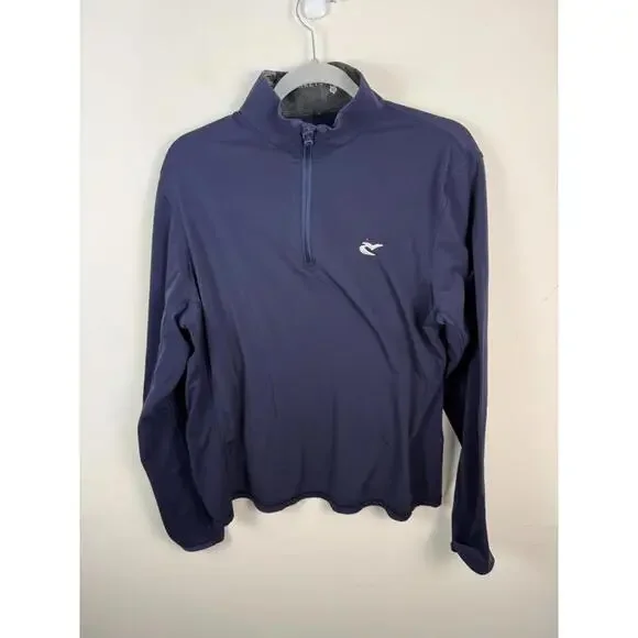 Greyson Pullover Caves‎ Golf Club Performance Quarter Zip Stretch Medium Blue