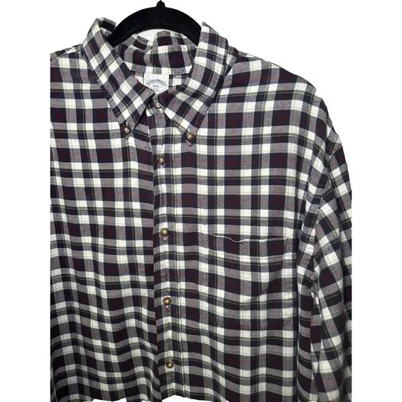 BROOKS BROTHERS 1818 Regent‎ Men's Green Flannel Plaid Dress Shirt Sz Large L