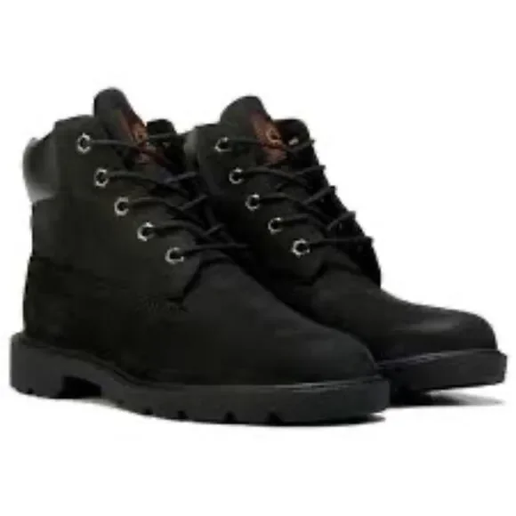 Timberland‎ Junior Kids' Black Nubuck Waterproof Lace-Up Boots Sz 6