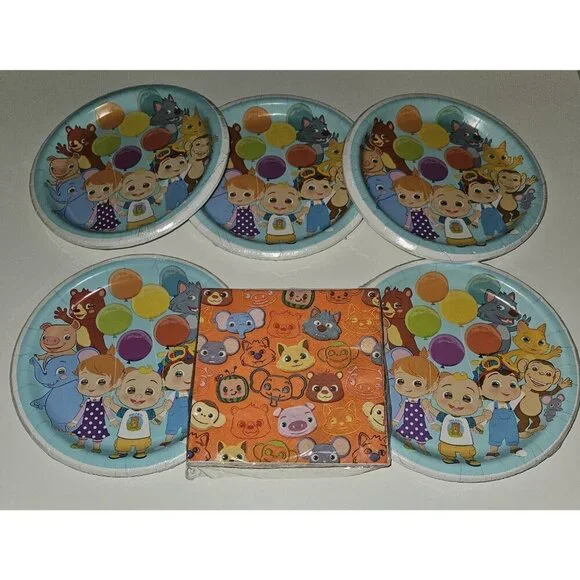 NEW CoComelon Birthday Party Supplies Lot 1 Pk Napkins 5 Pk Plates