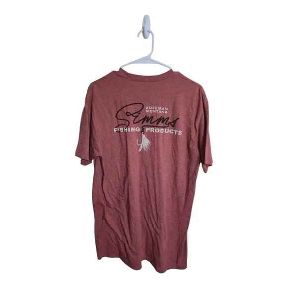 Simms Shirt Men S Fishing Products Red Short Sleeve T Cotton/Polyester Gorpcore