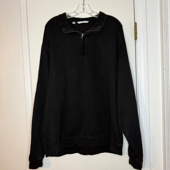 Cutter & Buck Mens XL Black Long Sleeve 1/4 Zip Pullover Sweatshirt