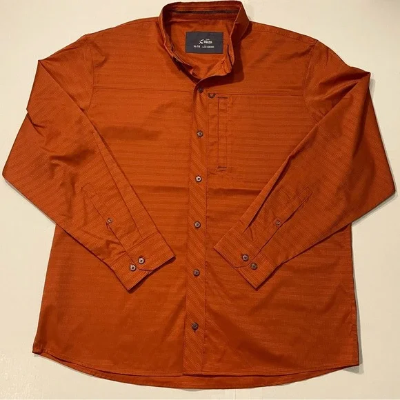 World Wide Sportsman 3D Cool Fishing Shirt‎ Mens XL Burnt Orange Long Sleeve