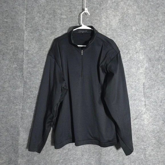 Nike Golf Therma-FIT Mens XL Black 1/4 Zip Pullover 381259-010 Fleece Mock Neck