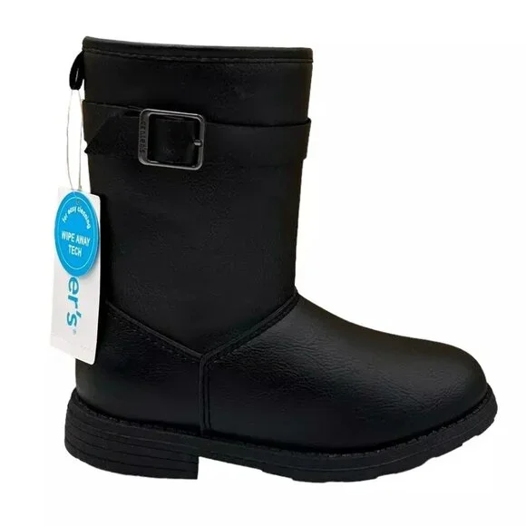 Carter's Little Girl's Fashion Mid Calf Boots‎ Size 11 Black Lined Side Zipper