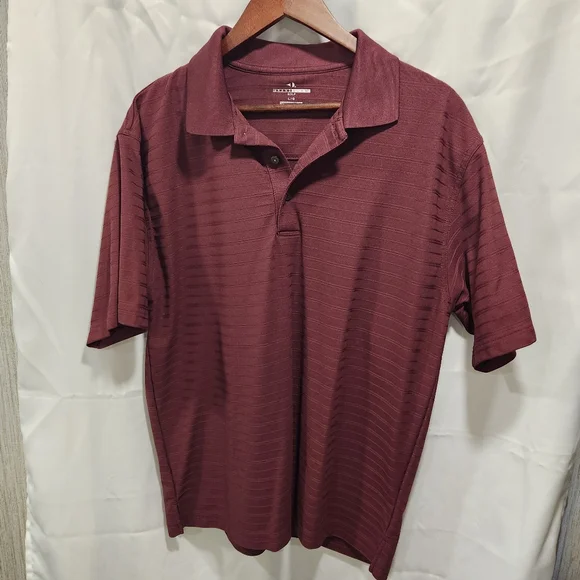 Grand Slam Polo Shirt‎ Mens Large Burgandy Short Sleeve Golf Stretch Performance