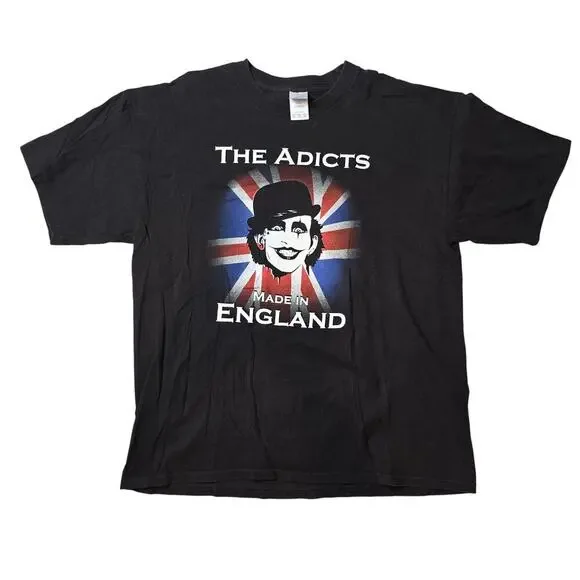 VTG the ADICTS Made In England World Tour 2003 Shirt Punk  XL