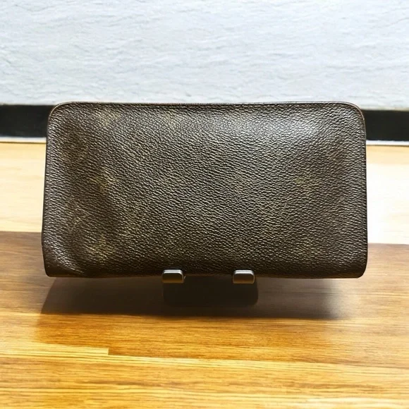 Louis Vuitton Brown Monogram Leather Zip Wallet
