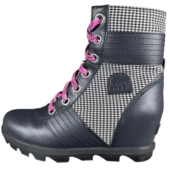 Sorel Joan of Arctic Lexie Leather Wedge Ankle Bootie Lace Up Youth Size 5 US