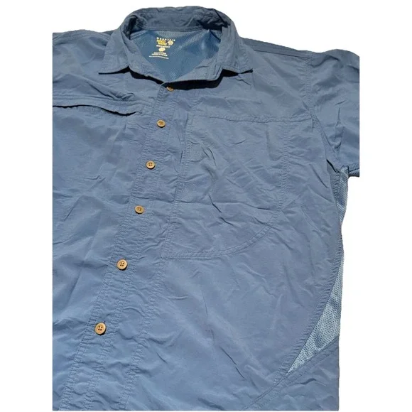 Mountain Hardware Shirt Mens‎ XL Blue Vented Button Up Outdoors Hiking Fish