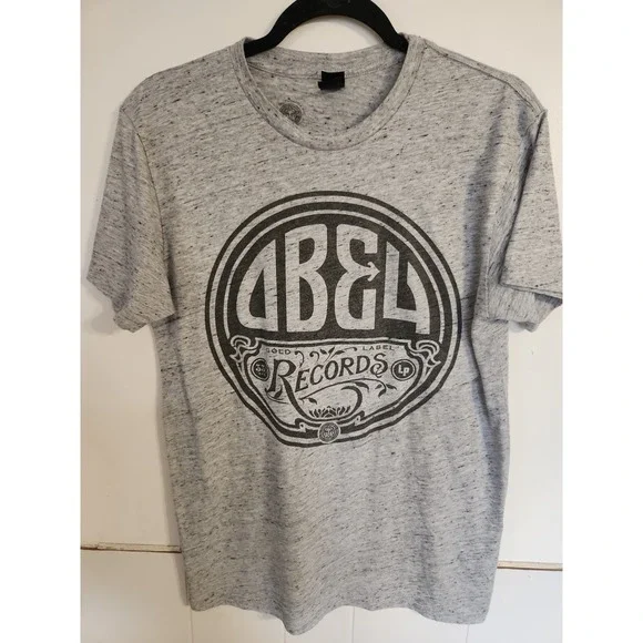 Obey Propaganda Gold Label Records T-Shirt Men's Size Med Heather Grey Exclusive