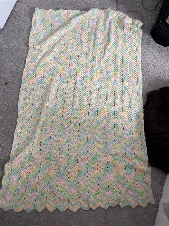 Pastel Chevron Baby Blanket - Multi Pastel Colors
