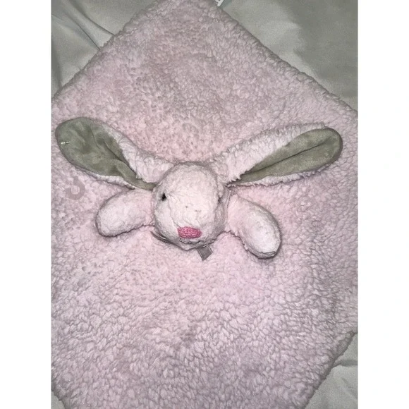 Okie Dokie Lovey Pink Bunny Rabbit Security Blanket Big Ears