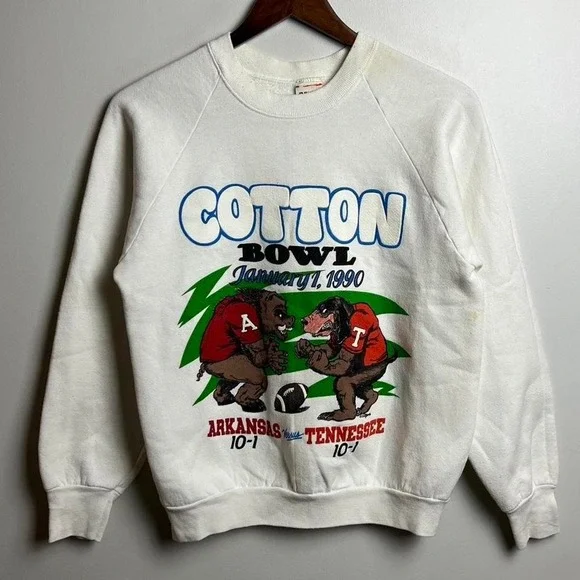 Vintage Cotton Bowl 1990 Arkansas vs Tennessee Crewneck
