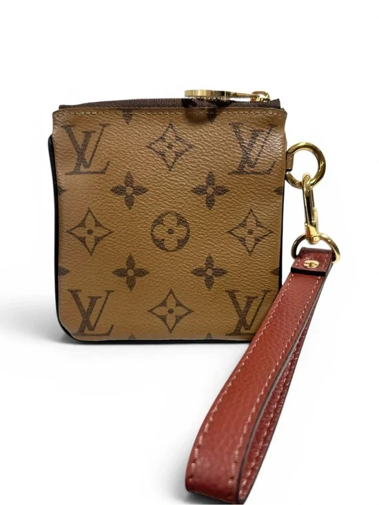 Louis Vuitton Reverse Monogram Leather Square Trio Pouch Wristlet