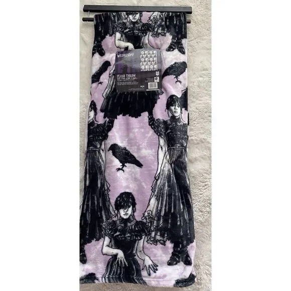 Wednesday Addams Dancing Netflix Show Soft Plush Throw 50” X 70” Purple Crow NEW
