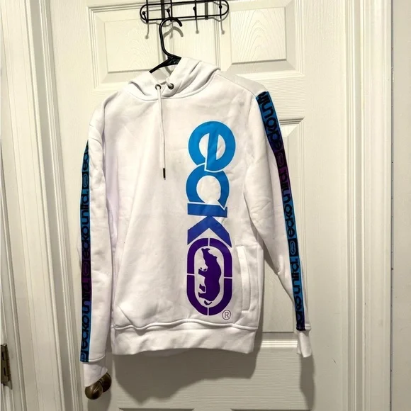 NWOT ECKO UNLTD Gradient Tape Rhino Stripe Pullover Hoodie Size Small