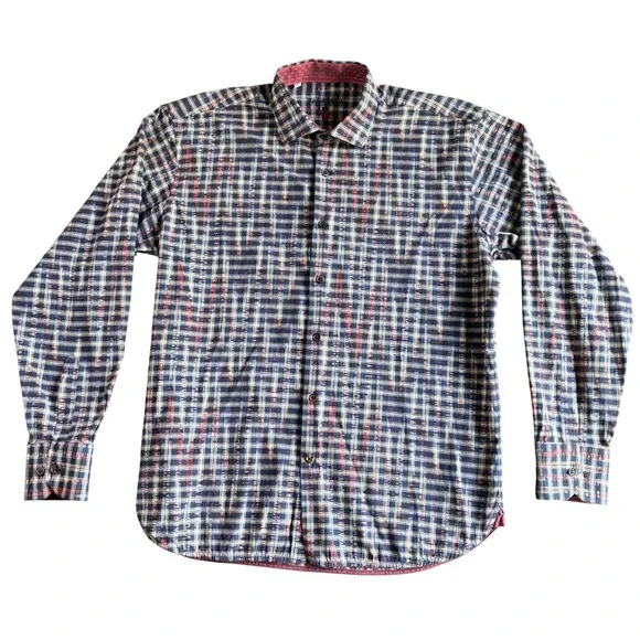 Vicente‎ Black Mens Plaid Check Button Up Shirt Casual Dress Shirt