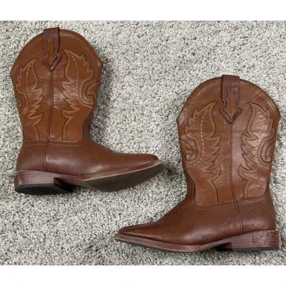 Roper Little Kid Texson Boot Brown Western Cowboy Size‎ 2 - Flaws Read