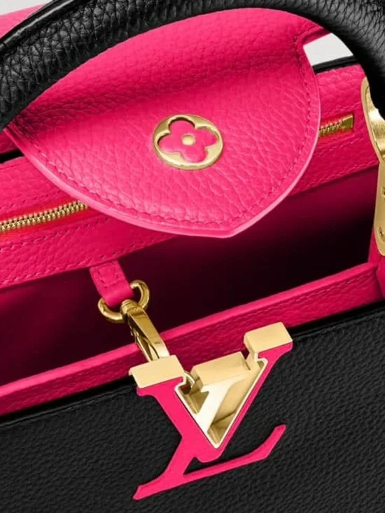 Louis Vuitton Taurillon Capucines MM Black Rose Berlingot