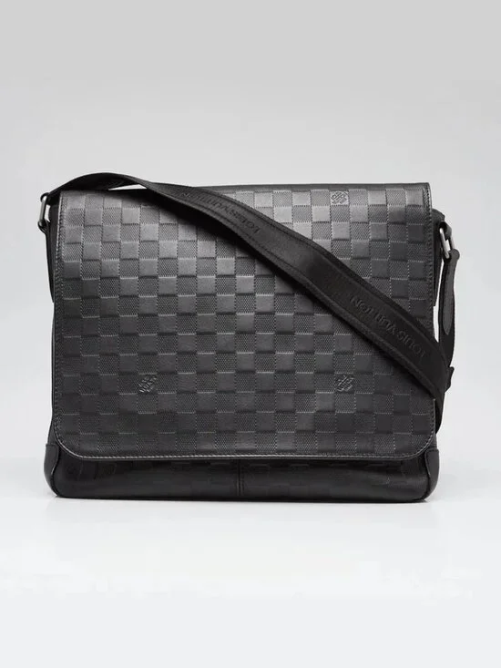 Louis Vuitton Black Damier Infini Leather District MM Bag
