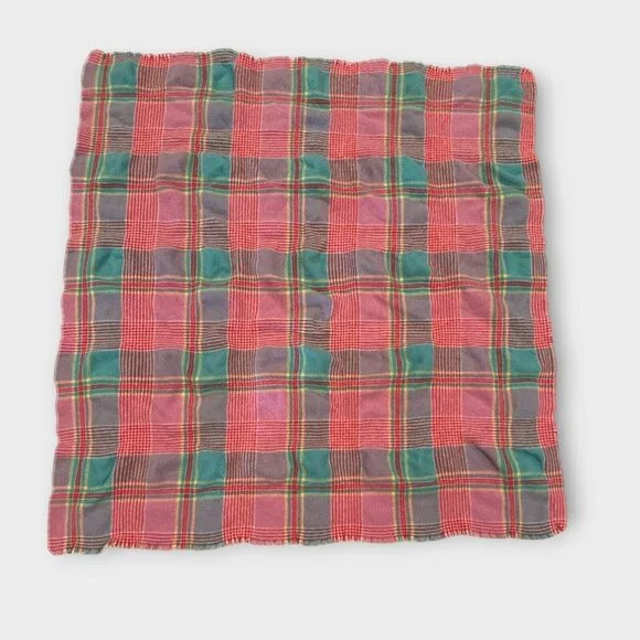 Vintage Ralph Lauren Plaid 100% Wool Blanket Madras MADE IN USA WPL-6280 *SHRUNK