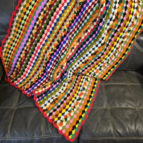Grandma‎ Afghan Throw Vintage Handmade Blanket 44 X 52