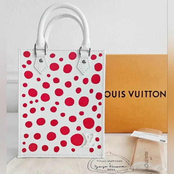 NWT Louis Vuitton Red/White Yayoi Kusama Petite Sac Plat