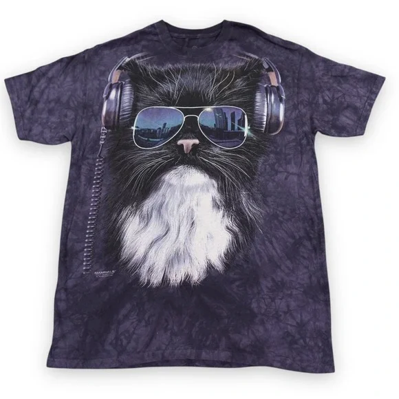 The Mountain Cool Cat Manimals Large Blue Tye Dye Kittens‎ Headphones Sunglasses
