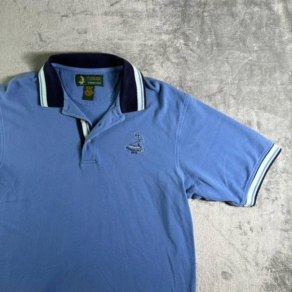 Pinehurst Collection by Izod Club Golf Polo Shirt Mens Medium Blue Embro Logo