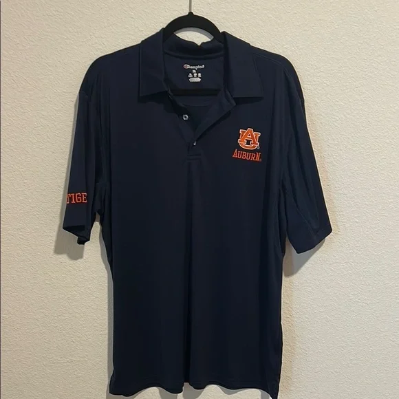 Auburn Champion Blue and Orange Polo Shirt Athletic Style