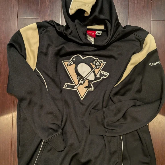 Reebok Pittsburgh Penguins Black and Gold Men's Hoodie