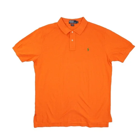 Polo Ralph Lauren Vintage Polo Shirt Men's XL Orange Short Sleeve Preppy Retro