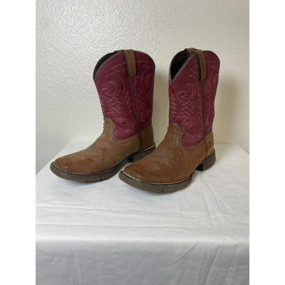 Durango 1M Kid's Lil' Rodeo Briar Brown & Brick Red Western Boot DBT0222TS