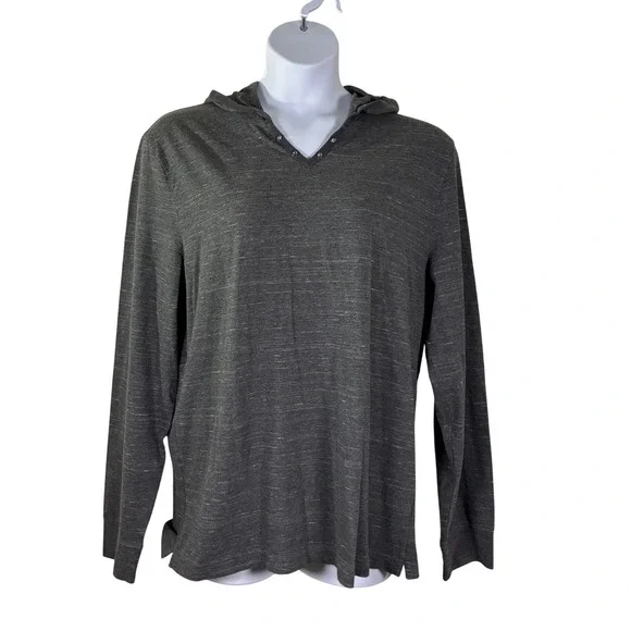 Kenneth Cole Reaction Hoodie XXL  slim fit lightweight pullover grey v neck