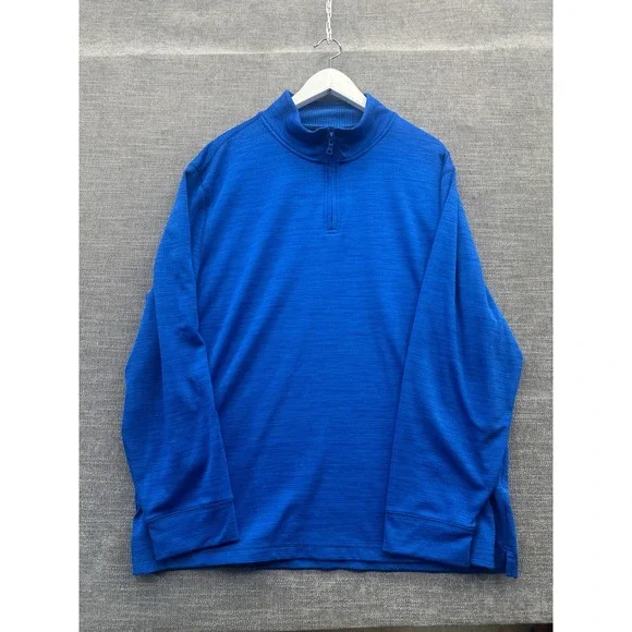 Club Room Performance Sweatshirt Mens 2XL Blue 1/4 Zip Long Sleeve Active Wear