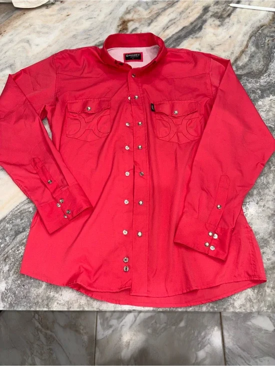 Hooey Habitat Western Red Men's Casual Button Down Shirt