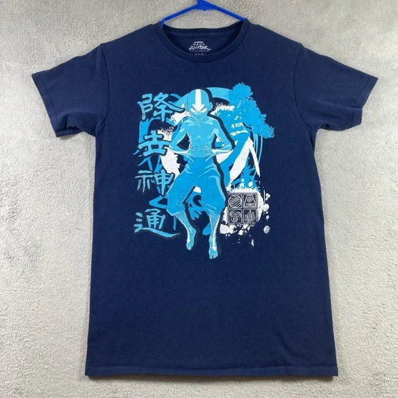 Avatar The Last Airbender Shirt Adult Small Blue Nickelodeon Graphic Tee