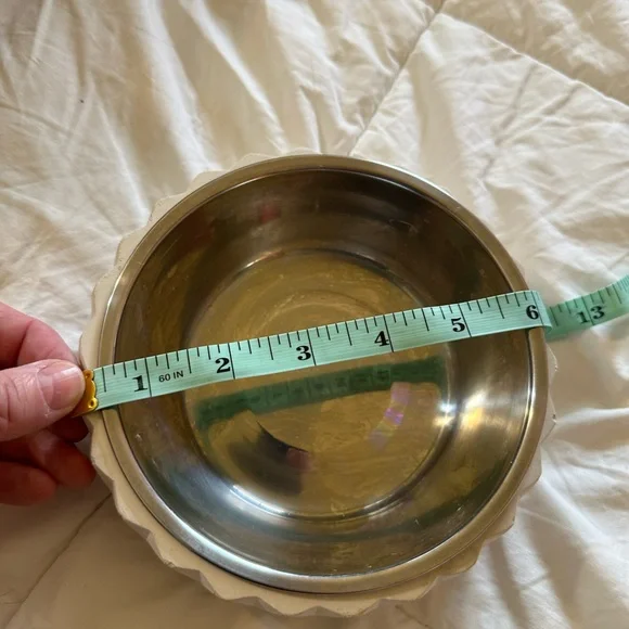Boots & Barkley Small Pet Bowl, Concrete Outer Bowl with Stainless Steel Bowl