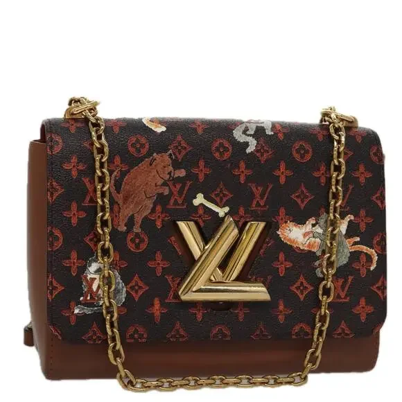 LOUIS VUITTON Catgram Sack Twist MM Shoulder Bag Marron M44408