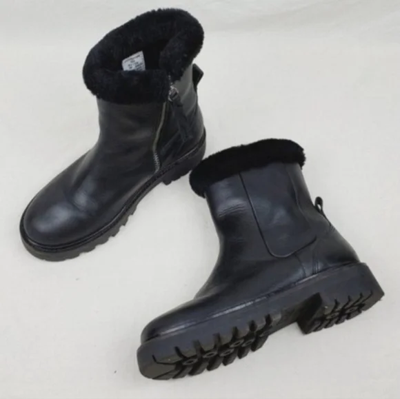 Zara fur top winter boots Size 34