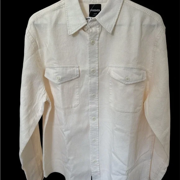 RSQ‎ Men's Off-White Casual Button Down Shirt size S