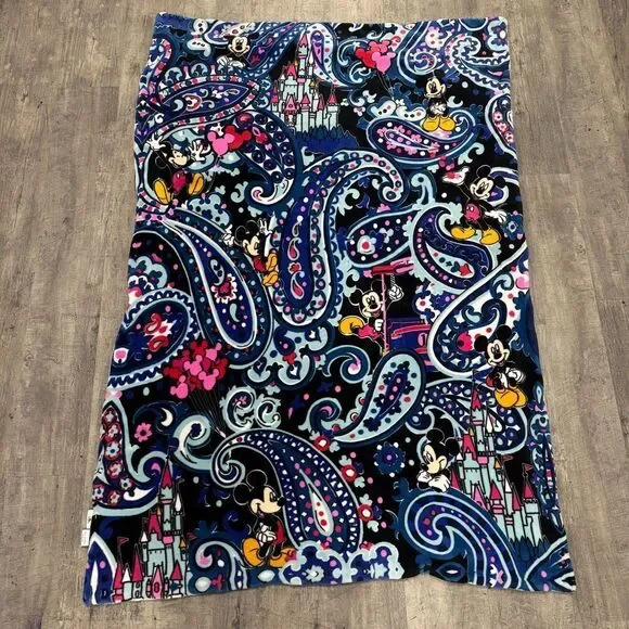 Disney vera Bradley whimsical paisley throw fleece blanket castle Mickey