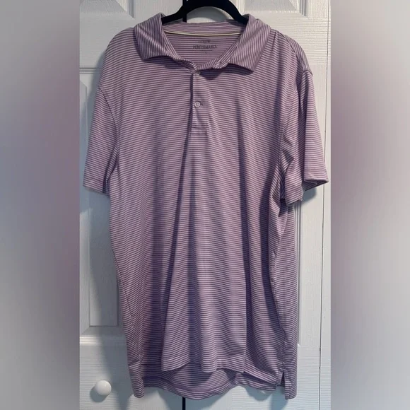 J. Crew Factory Purple and White Performance Polo