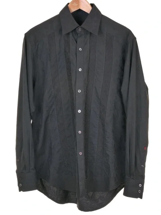Robert Graham Cotton Jacquard Paisley Woven Inlay Button Up Casual Shirt M