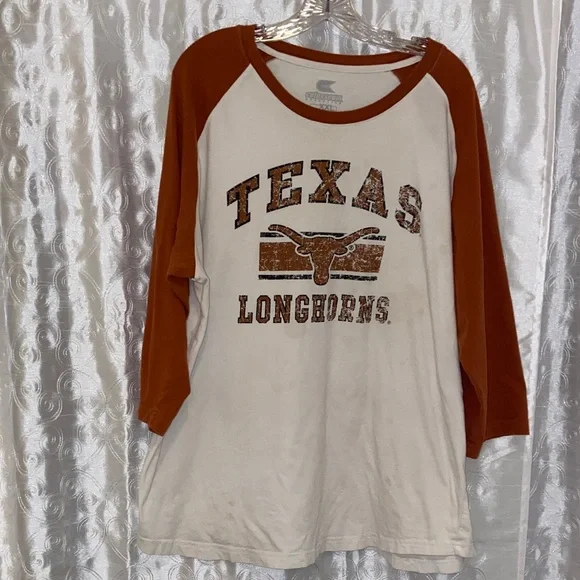Colosseum UT Texas Longhorns White and Brown Shirt Adult Size XXL 🔥 YB4