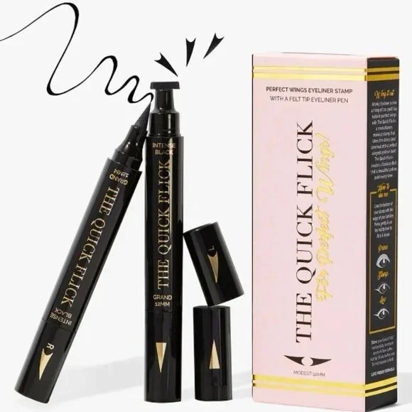 The Quick Flick Perfect Wings Eyeliner Stamp Intense Black Modest Full Size NWT!