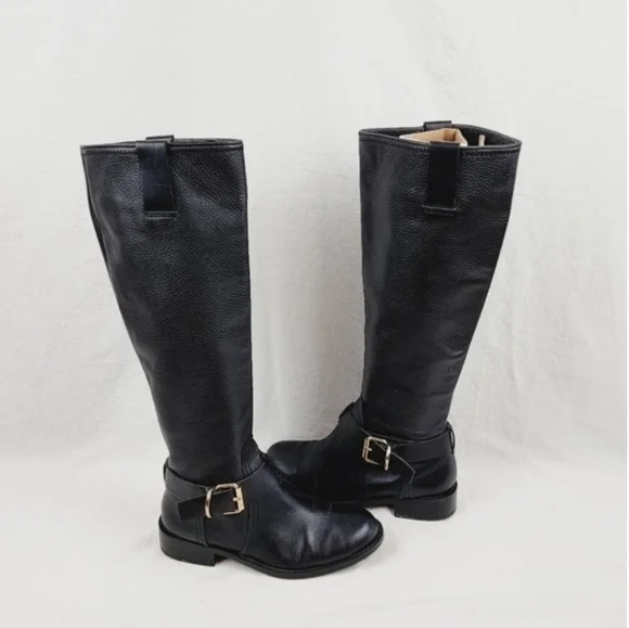 Vince Camuto leather black kabollans knee high boots