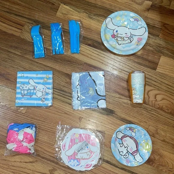 NEW 99 pcs  Anime Sanrio Cinnamoroll Theme  Birthday Party Decoration Supplies